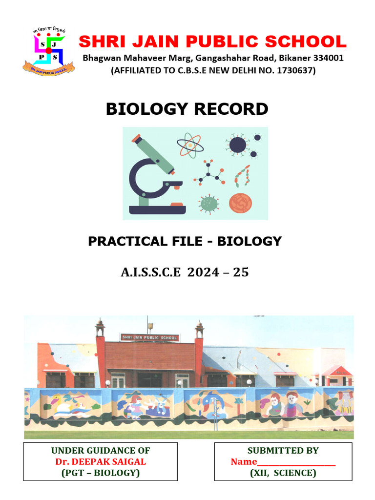 Practical File Biology 1 | PDF