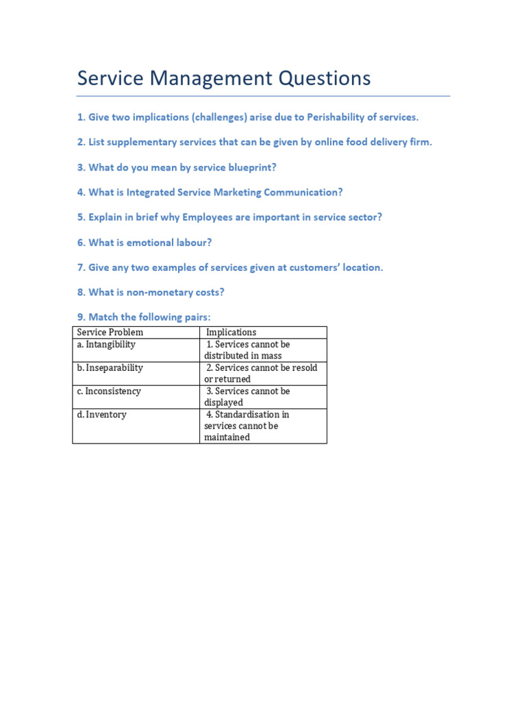 Key Concepts in Service Management | PDF | Marketing Communications ...