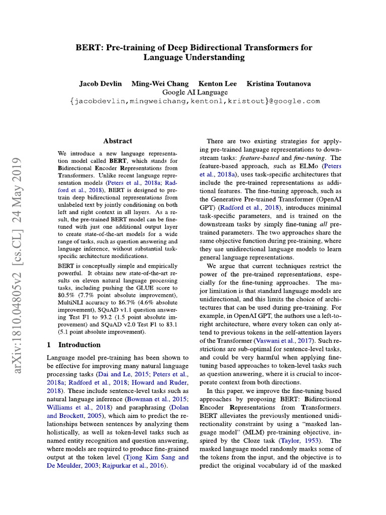 BERT | PDF
