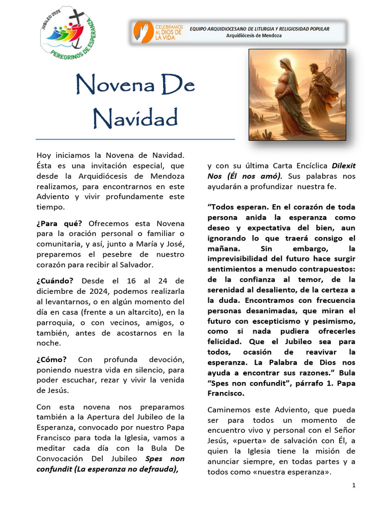 Novena de Navidad 2024: Oración y Reflexión | PDF | María, madre de ...