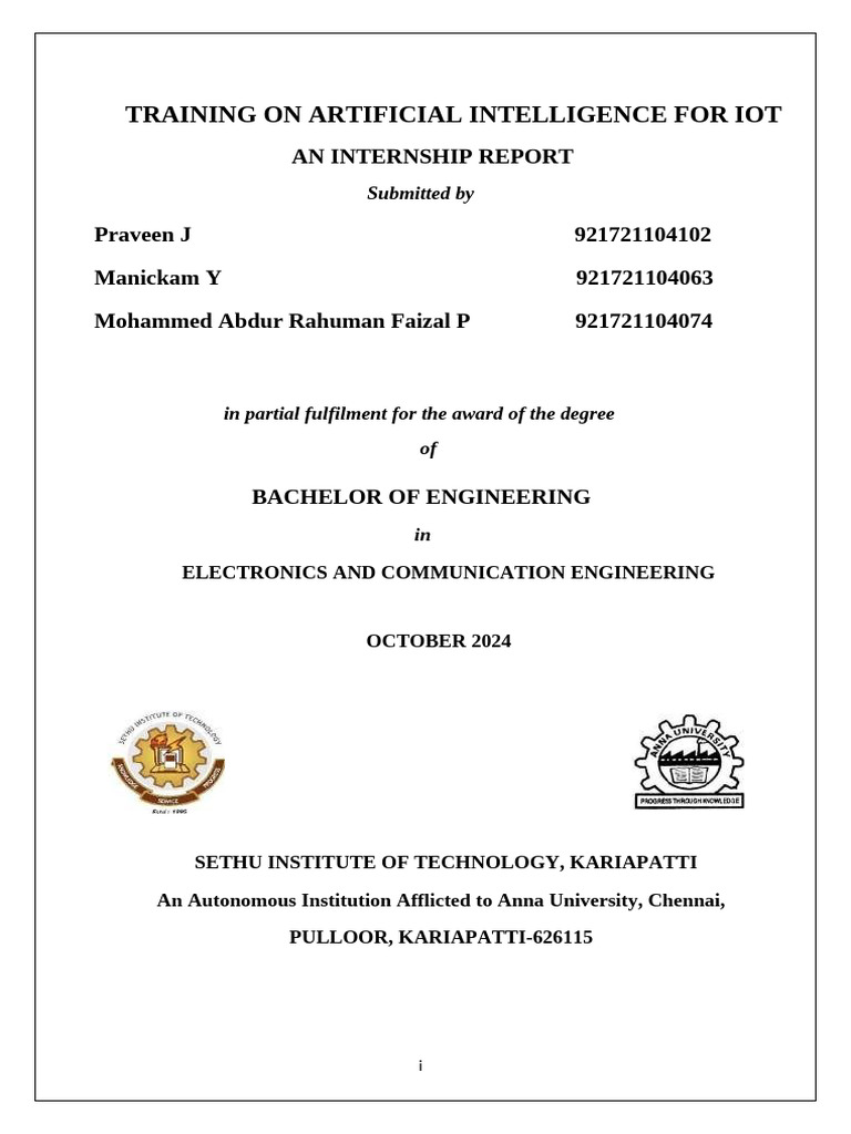 Training On Artificial Intelligence For Iot | PDF | Internet Of Things ...