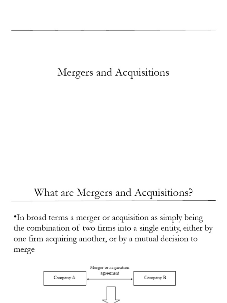 Understanding Mergers & Acquisitions | PDF | Mergers And Acquisitions ...