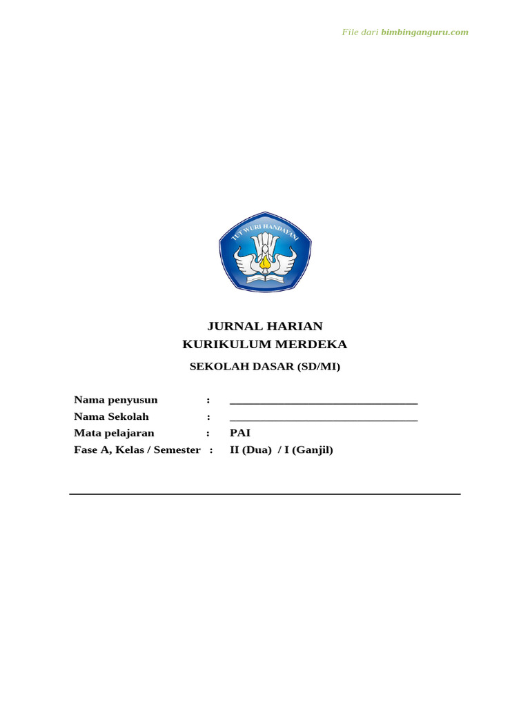 Jurnal Harian PAI Kurikulum Merdeka SD | PDF