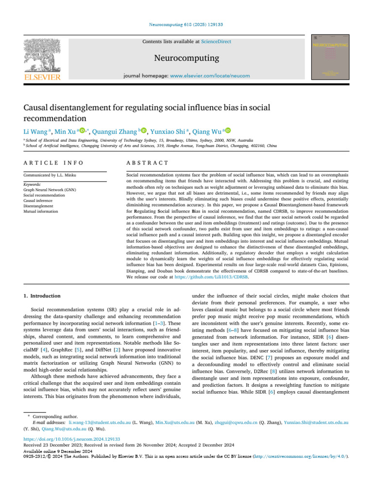76-Causal Disentanglement For Regulating Social Influence Bias in ...