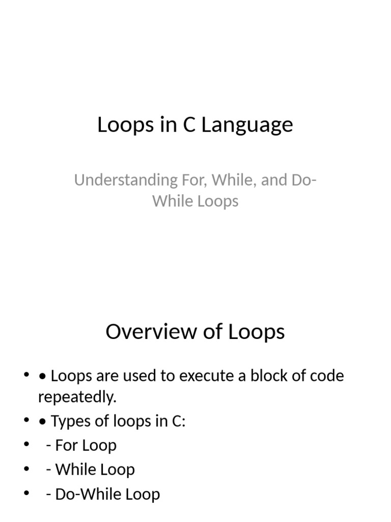 Loops in C Language | PDF
