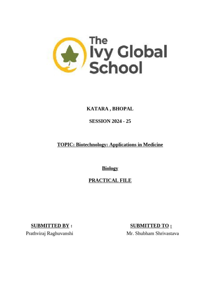 Biotechnology Applications in Medicine | PDF