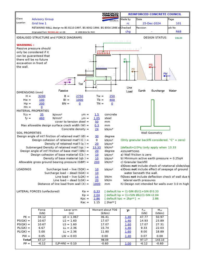 Retaining Wall Rebar Design Details | PDF | Civil Engineering | Natural ...