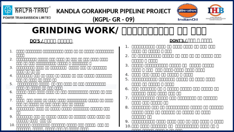 Grinding Work Do's & Dont's | PDF