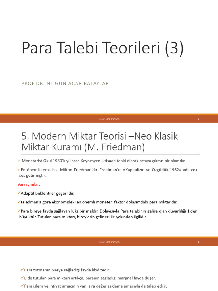 Para Talebi Teorileri - 3 - Dosya 6 | PDF