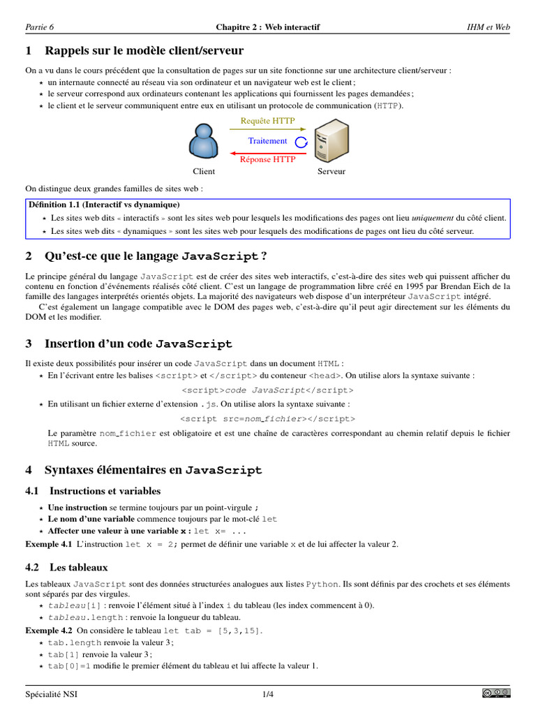 Interactions JavaScript et DOM | PDF | Internet | Internet et Web