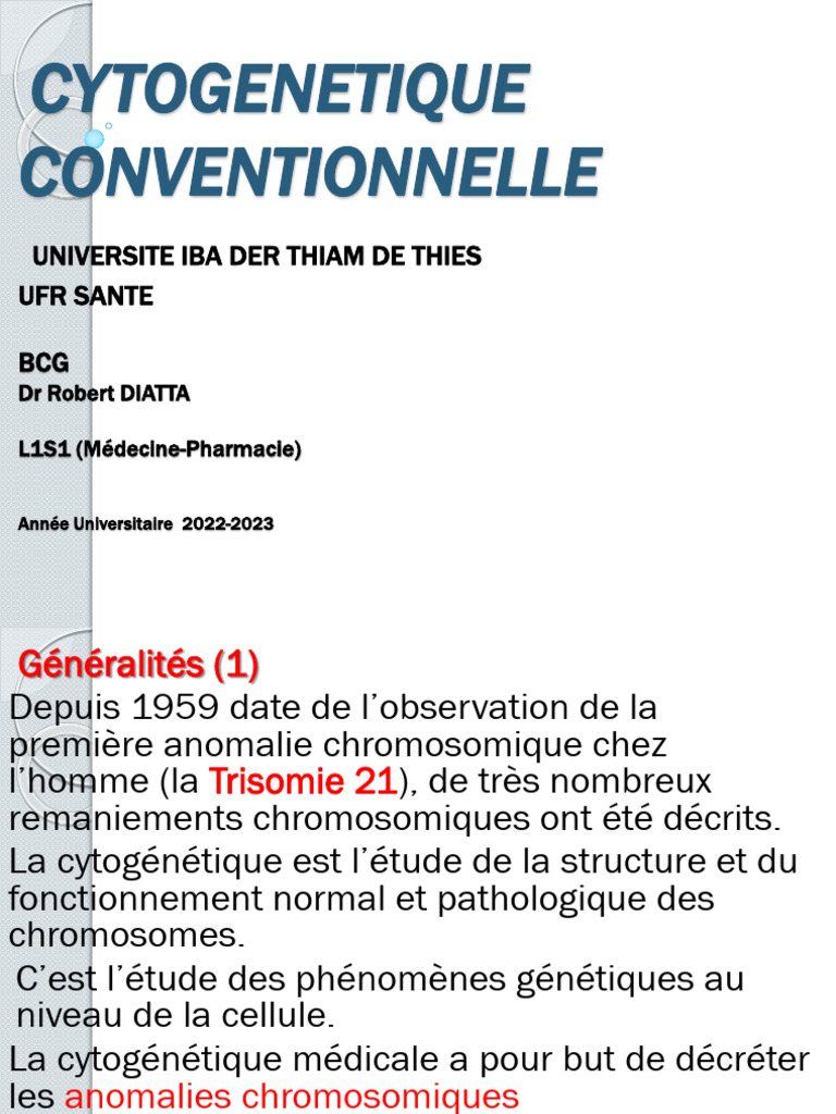 Introduction à la cytogénétique classique | PDF | Chromosome ...