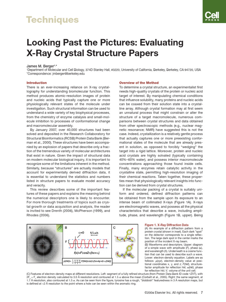 Evaluating X-Ray Crystal Structures | PDF | X Ray Crystallography ...