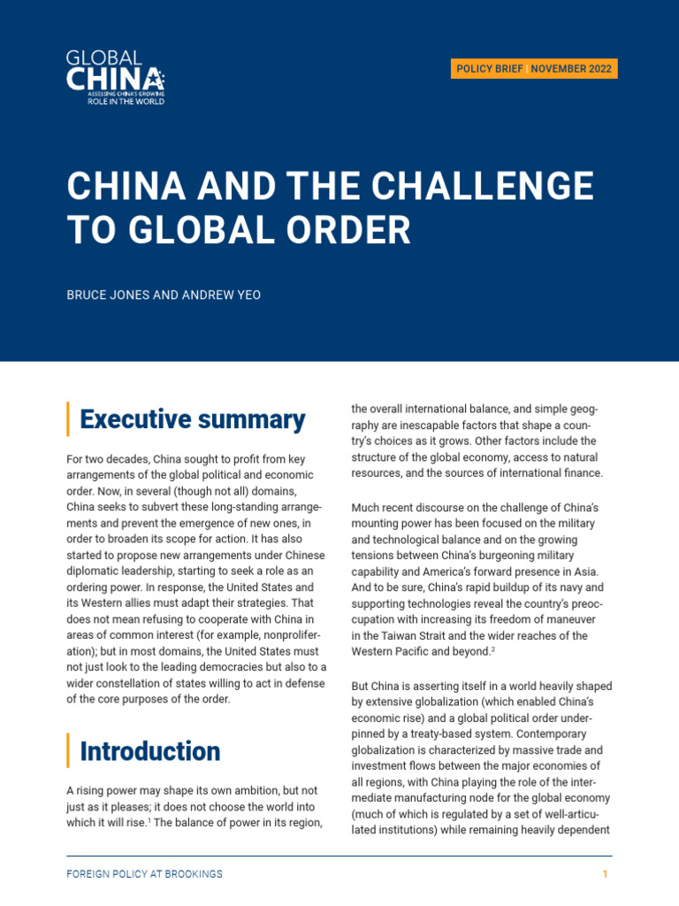 FP 20230214 China Global Order Jones Yeo | PDF | China | World Politics