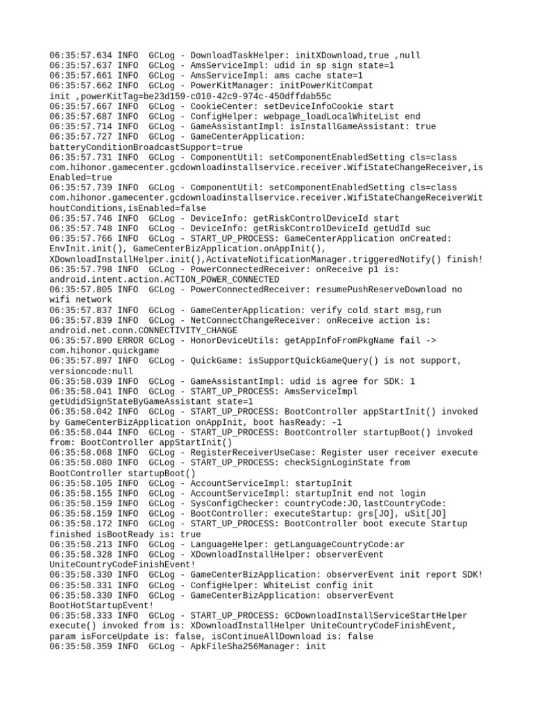 GameCenter Application Startup Logs | PDF | Computing | Software