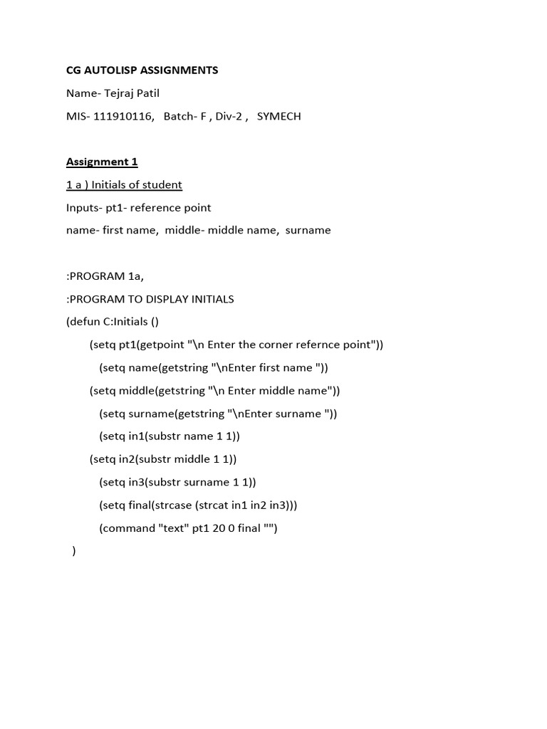 CG Autolisp | PDF | Geometry | Elementary Geometry