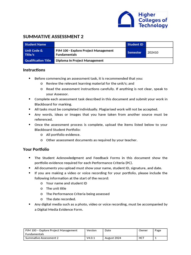 PJM_100_SA2_202410_Validated(1) | PDF | Project Management | Rubric ...