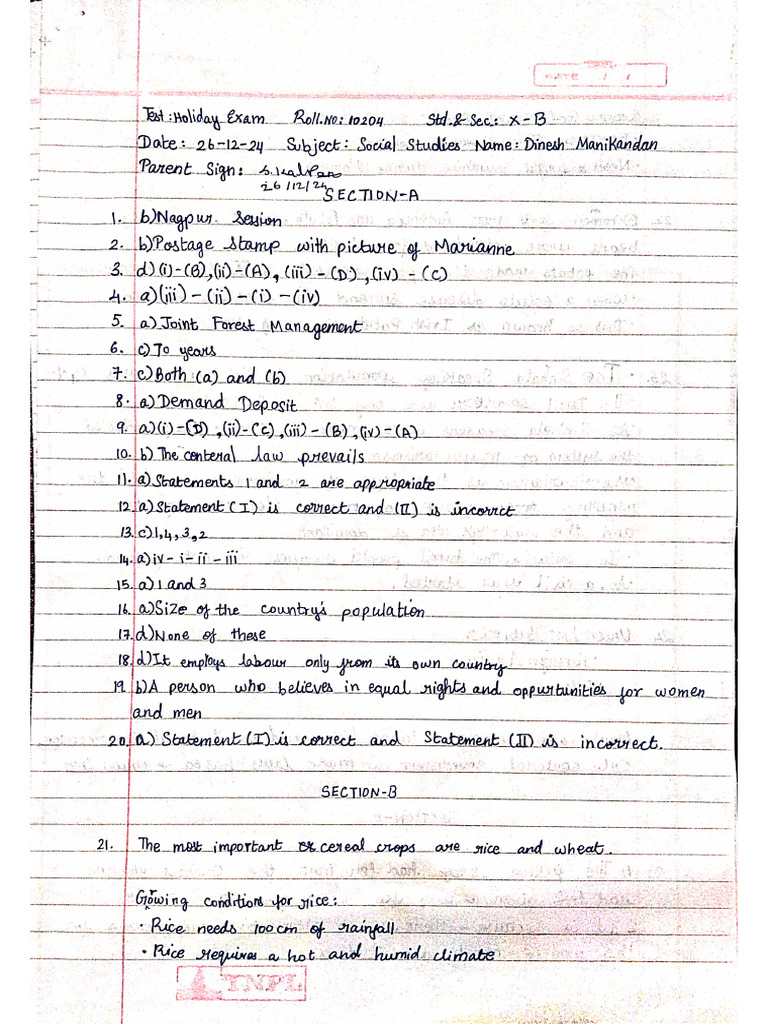 Dinesh Manikandan - 10 B | PDF