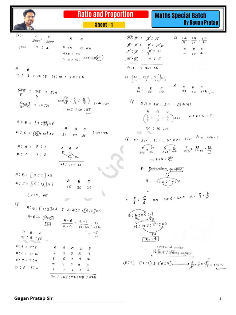 Ratio and Proportion Problems for SSC Exams | PDF | Mathematics | Numbers
