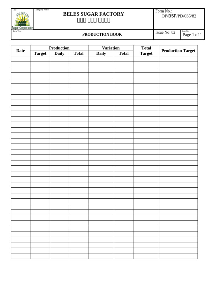 of BSF Production Book | PDF
