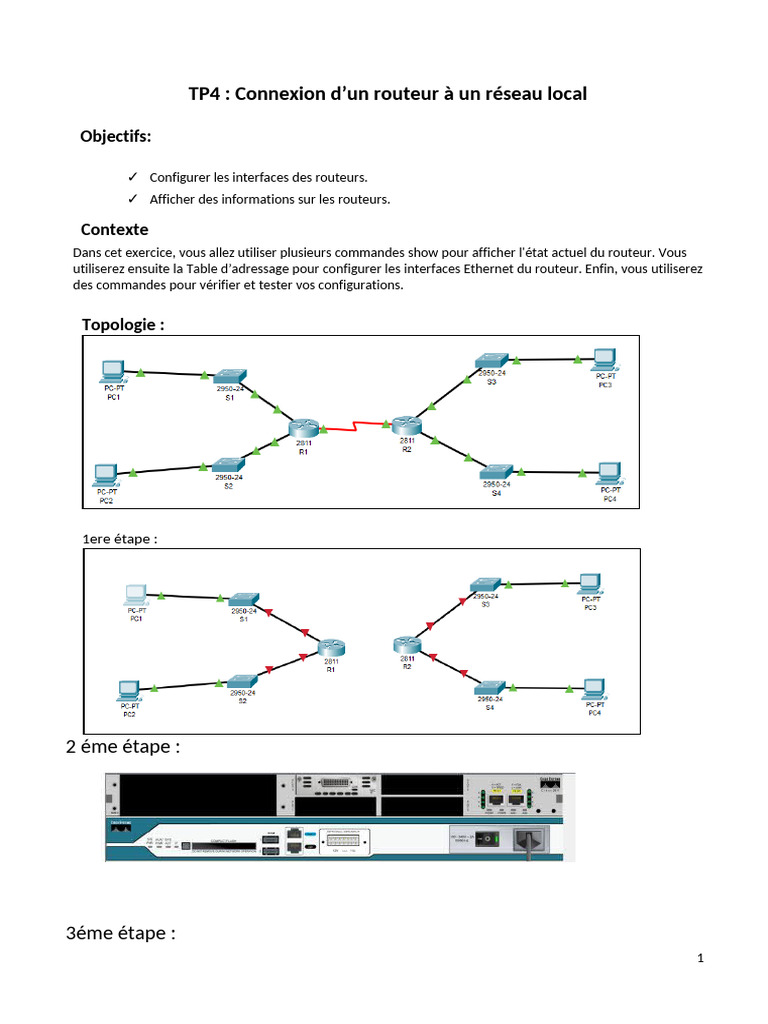 Configuration d'un routeur sur réseau local | PDF | Adresse IP | Routeur