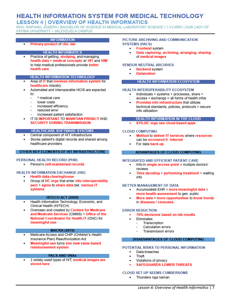 4-Overview of Health Informatics | PDF | Health Informatics | Cloud ...