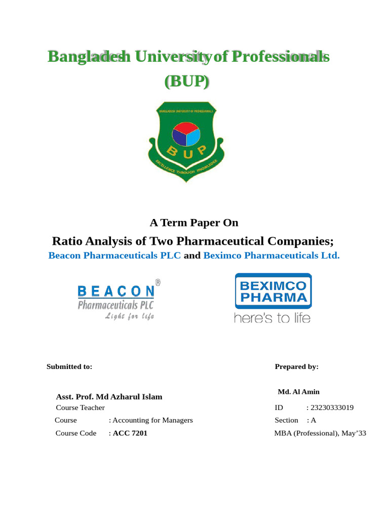 ACC Term Paper On Ratio Analysis | PDF | Equity (Finance) | Dividend