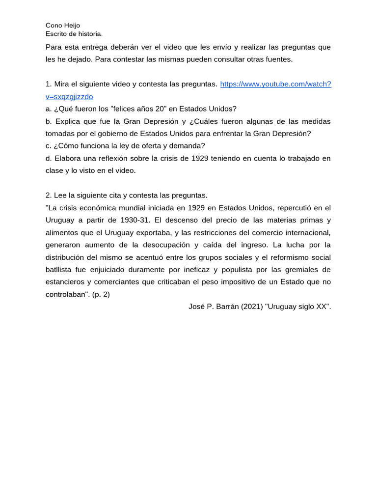 Crisis de 1929 y Sus Efectos en Uruguay 2 | PDF