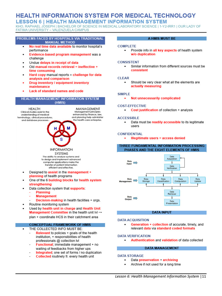 6-HEALTH MANAGEMENT INFORMATION SYSTEM | PDF | Information | Data