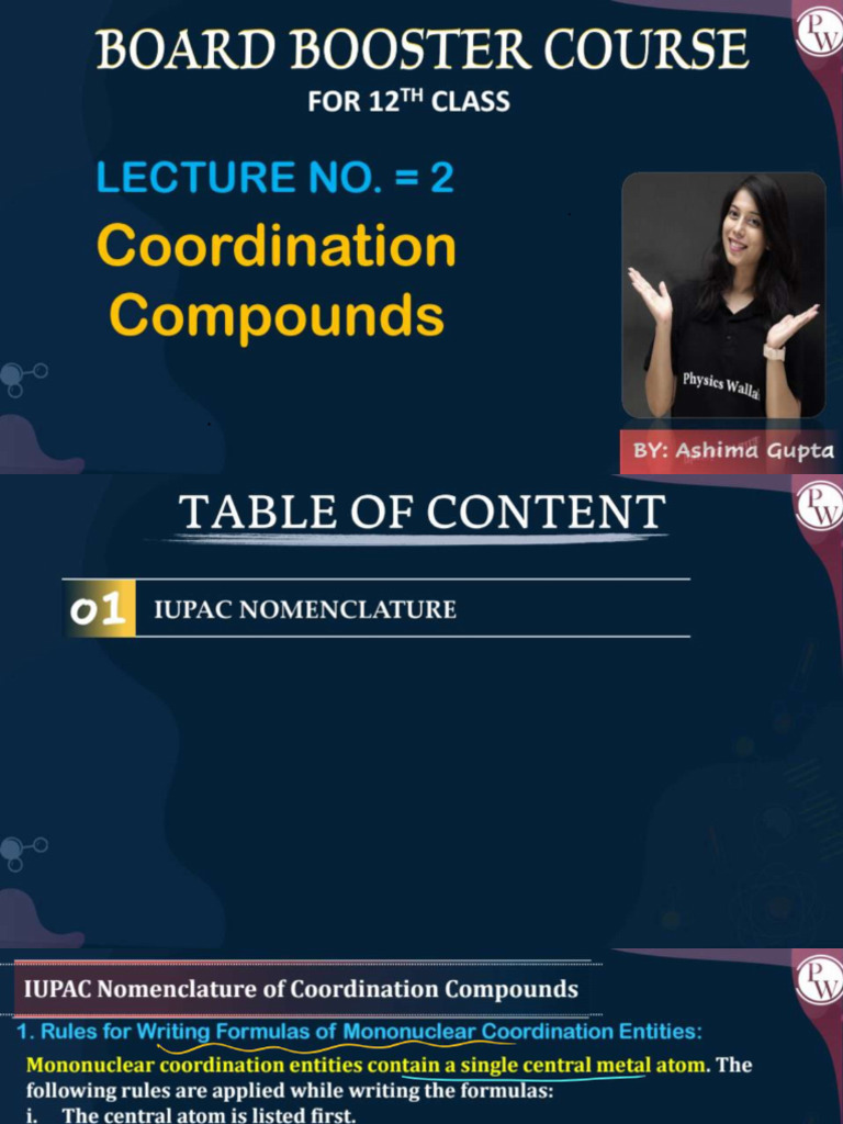 Coordination Compounds 02: Classnotes | PDF