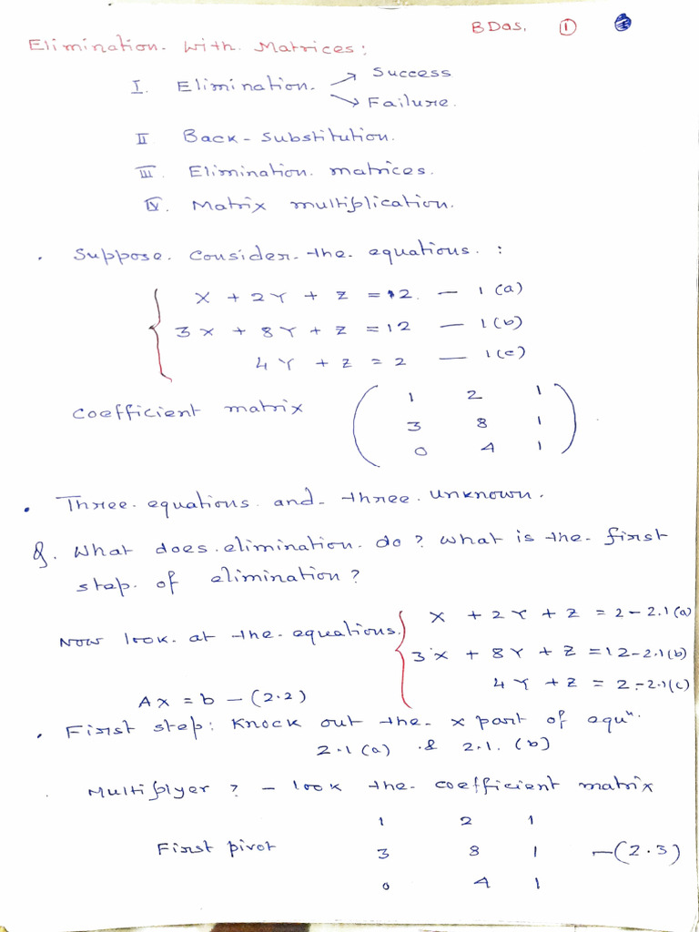 Matrix Elimination Techniques Explained | PDF | Matrix Theory ...