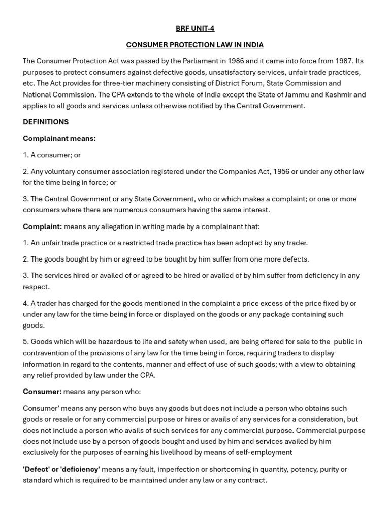 BRF Unit-4 | PDF | Consumer Protection | False Advertising