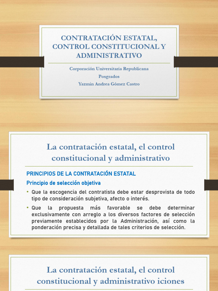 Principios de Contratación Estatal y Control | PDF | Constitución ...