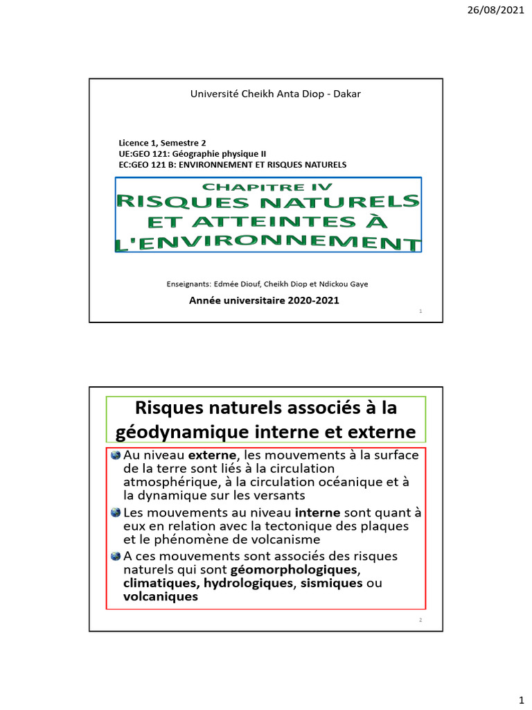 Risques naturels et géodynamique terrestre | PDF | Volcan ...