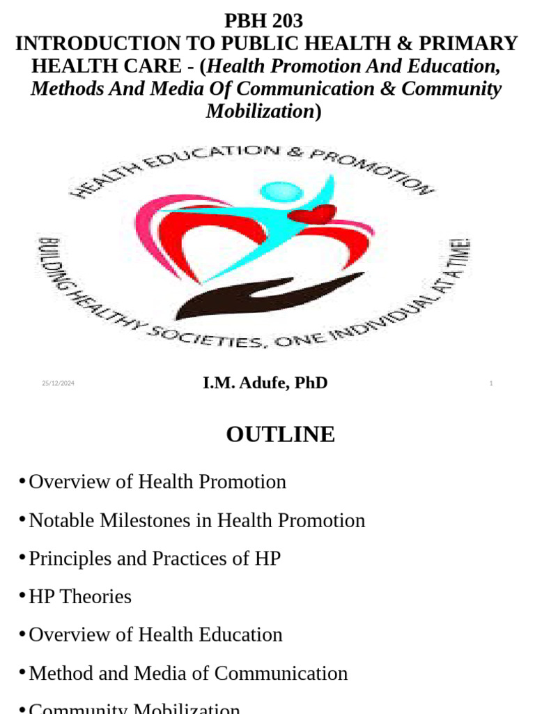 Health Promotion and Education Overview | PDF | Health Promotion | Behavior