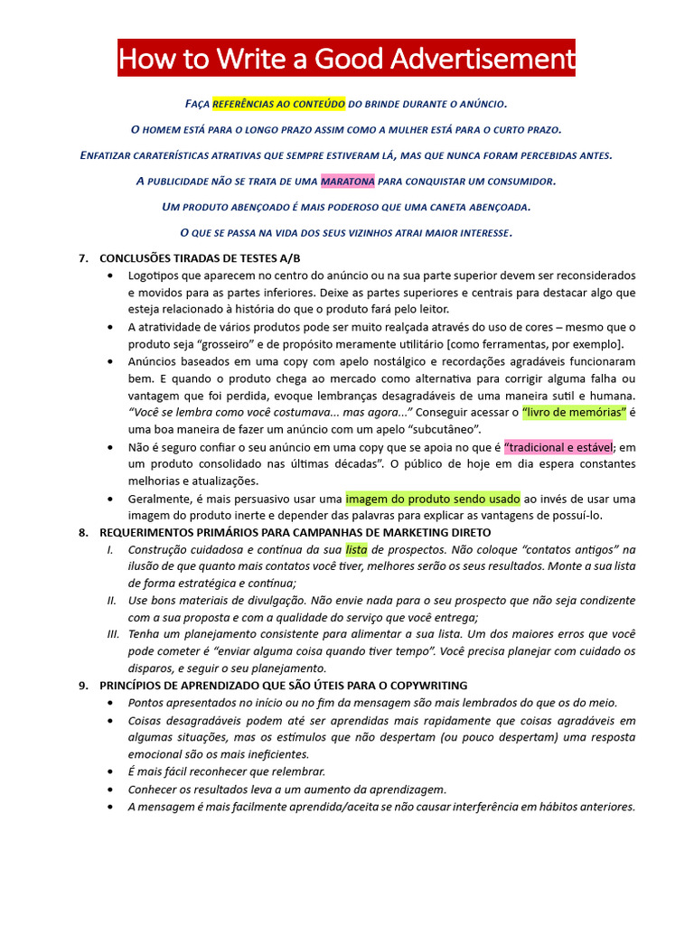 How to Write a Good Advertisement-2 | PDF | Publicidade | Aprendizado