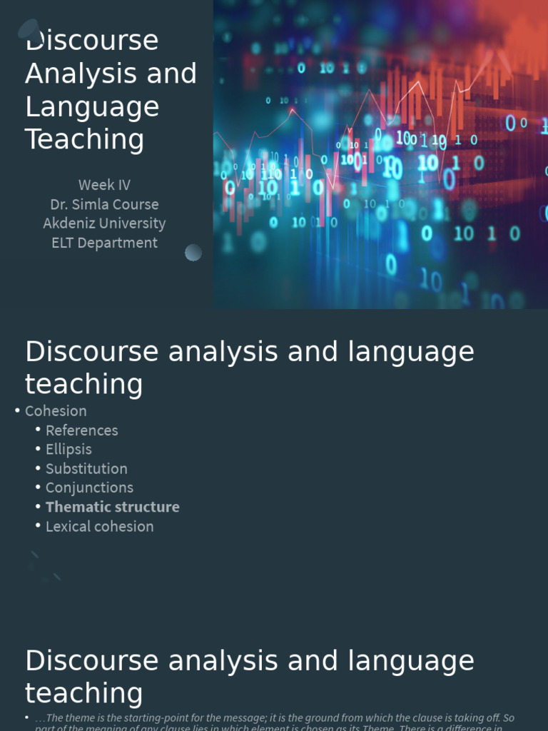 Discourse Analysis and Language Teaching Week 4 | PDF | Grammar ...