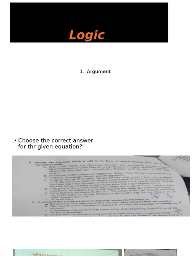 Correct Answer for Logic Equation | PDF