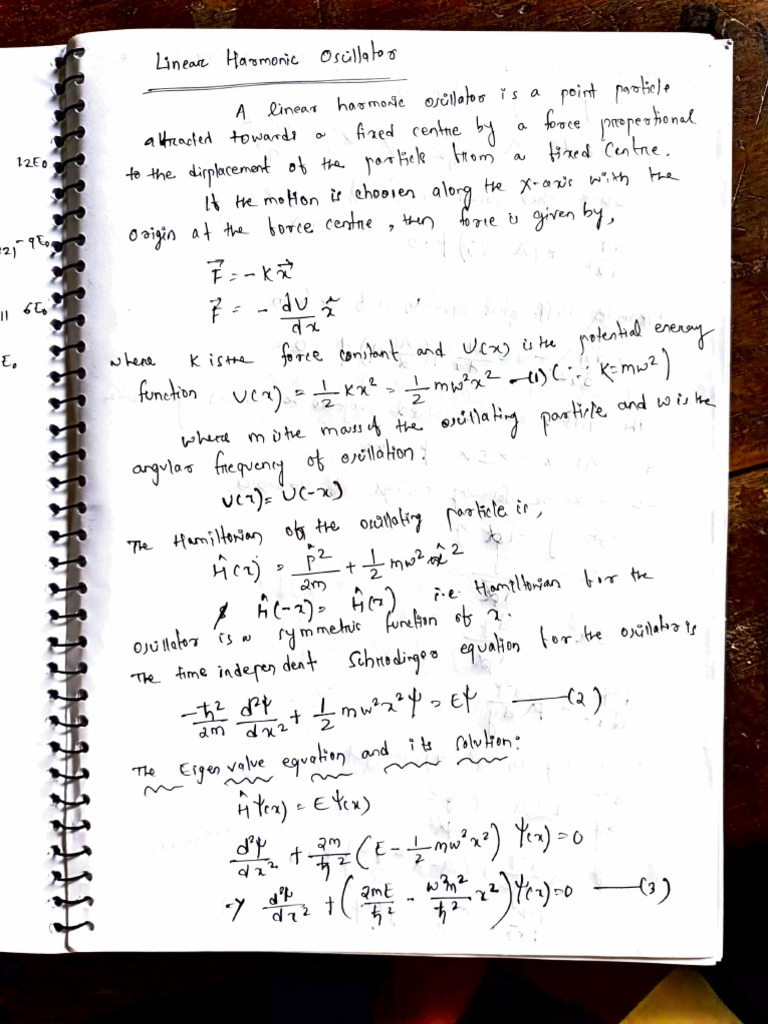 Linear Harmonic Oscillator Analysis | PDF