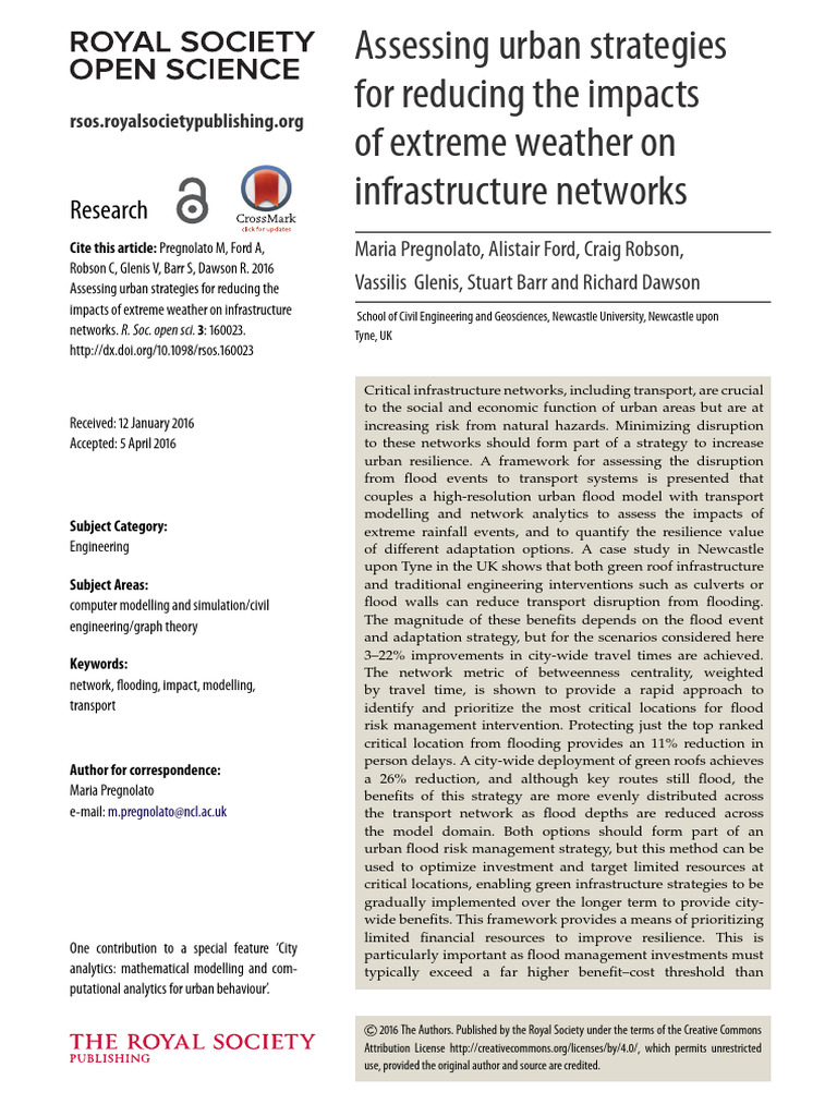 Pregnolato Et Al 2016 Assessing Urban Strategies For Reducing The ...