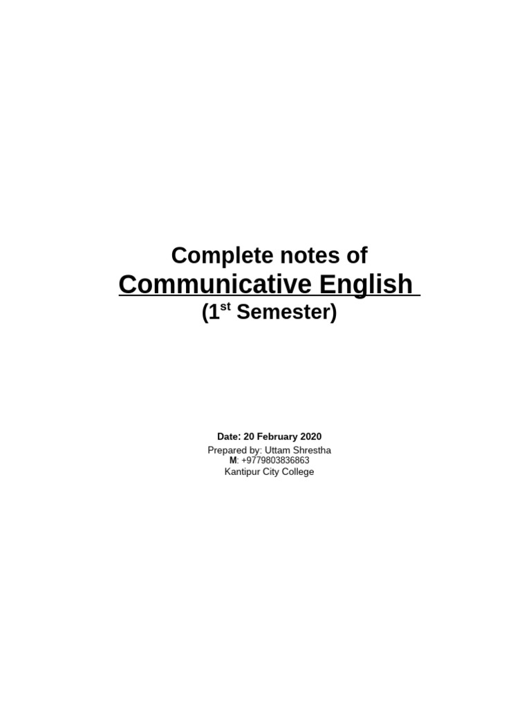 Communicative English Notes Overview | PDF | Greenhouse Effect | Memorandum