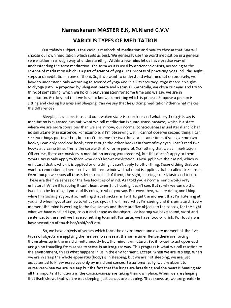 Universal human values pdf meditation senses