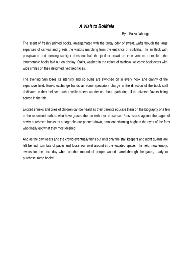 A visit to boimela pdf