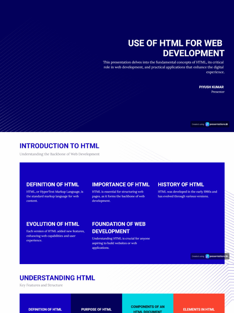 Introduction to HTML Foundations of Web Development (1) | PDF
