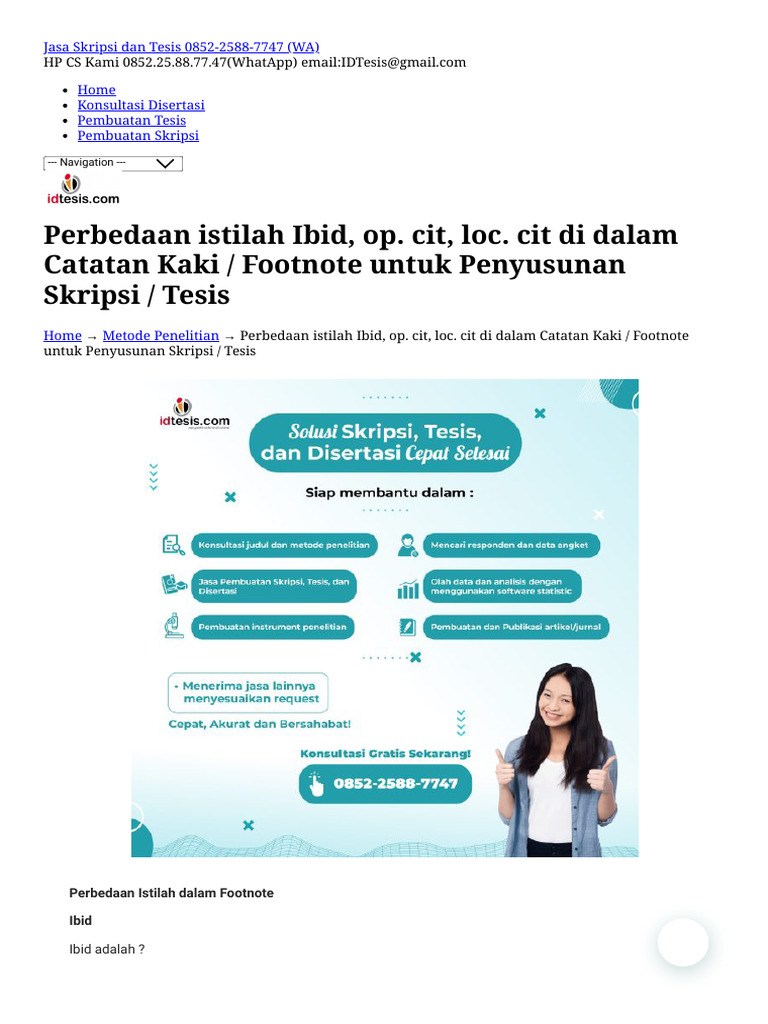 Perbedaan Ibid, Op. Cit, dan Loc. Cit | PDF