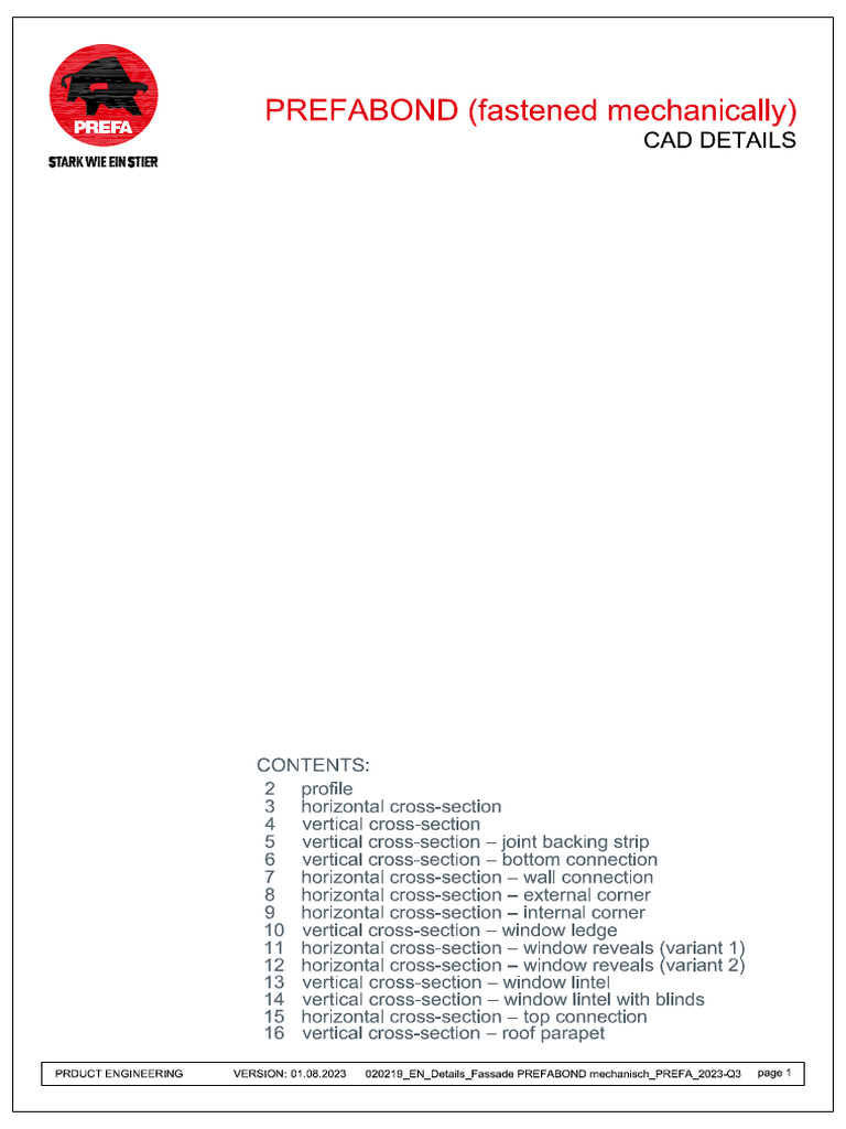 Details Facade PREFABOND Fastened Mechanically PREFA | PDF