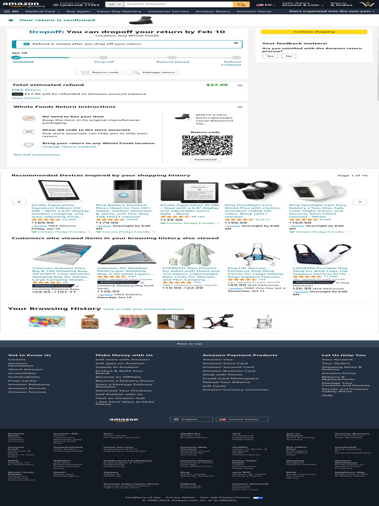 Amazon Return Instructions at Whole Foods | PDF | Amazon Kindle