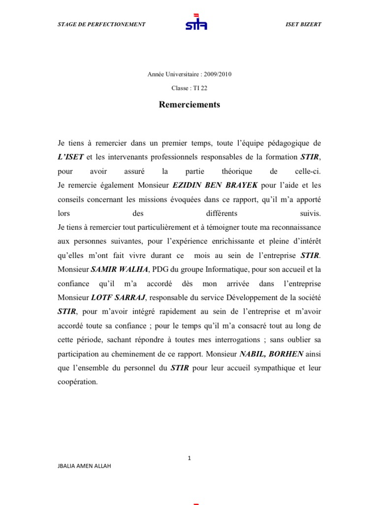 Rapport De Stage Pdf Serveur Informatique Informatique