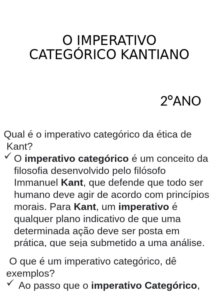 O Imperativo Categórico de Kant | PDF