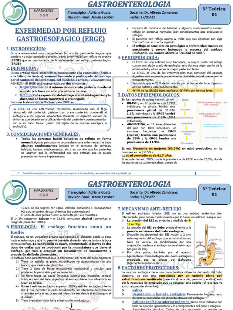 01 Gas 17 05 22 Erge | PDF | La enfermedad por reflujo gastroesofágico ...