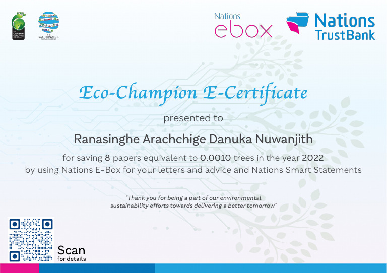 Eco Champion E Certificate (2022) | PDF
